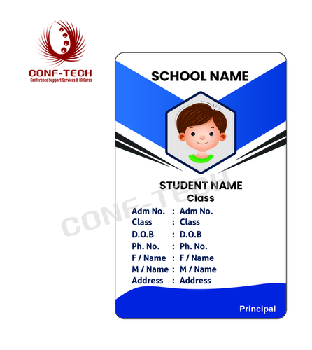 Plastic School Identity Cards - Customizable Sizes and Shapes | Durable Plastic Material, Personalized Printing Options