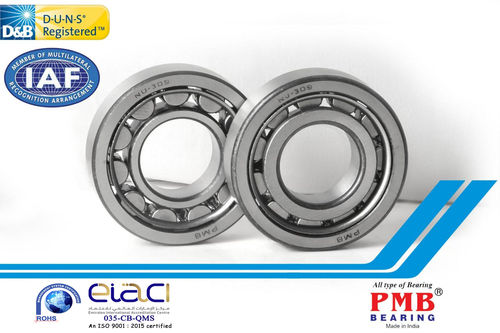 Cylindrical Roller Bearings - Single Row Series Metric N, NJ, NU, NUP | Silver Metal, Corrosion Resistant, Versatile for Industrial Applications