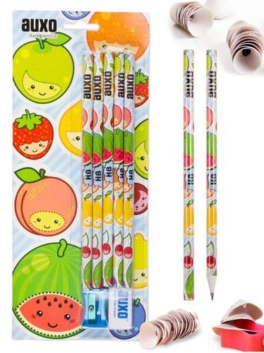 Cute Fruit Characters Printed 10 Fancy Pencils Pack For Kids