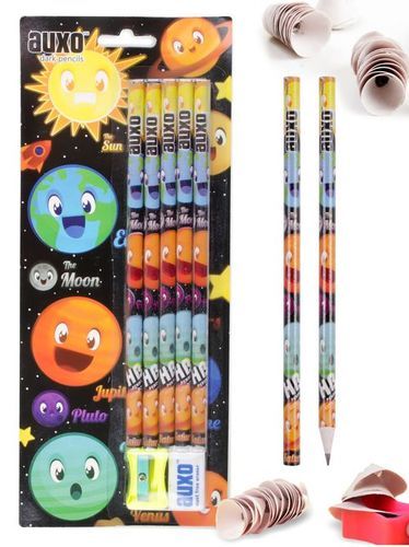 Cute Planets Printed 10 Fancy Pencils Pack For Kids