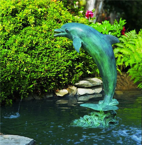 Garden Dolphin Bronze Water Fountain