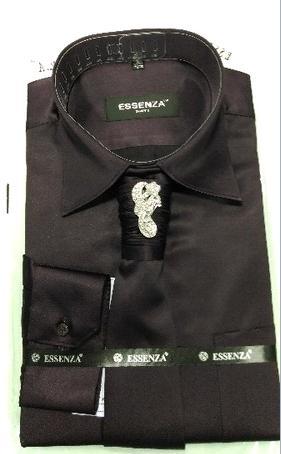 Essenza Men Tie Shirts With Broach