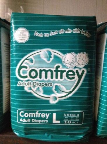Comfrey Skin Friendly Disposable Unisex Adult Diaper, Large