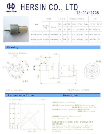 RS-DGM-3728 Gear Motor