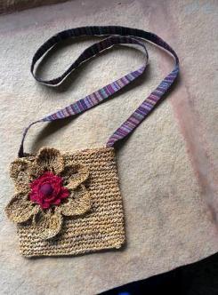 Square Sling Bags With Flower