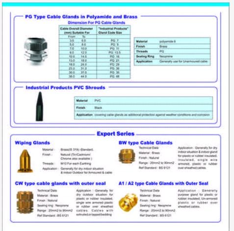 Pg Type Cable Glands In Polyamide And Brass