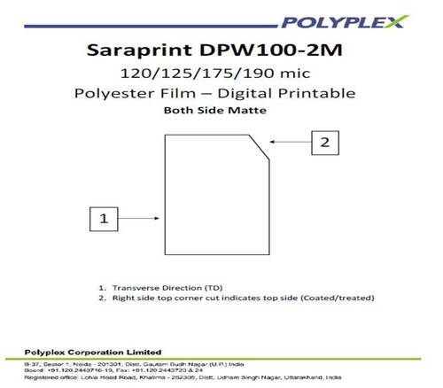 Saraprint - White Polyester Film