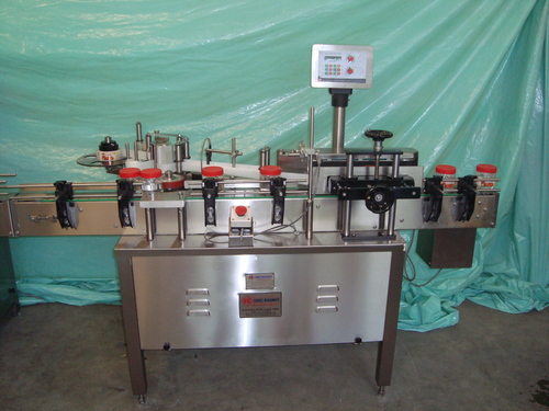 Self Adhesive Sticker Labeling Machine - Stainless Steel, Automatic, PLC Control | Accurate +/- 0.5 mm, Space Efficient Design, 1 Year Warranty