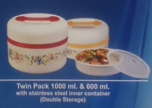 ट्विन पैक 1000 एमएल और 600 एमएल लंच बॉक्स
