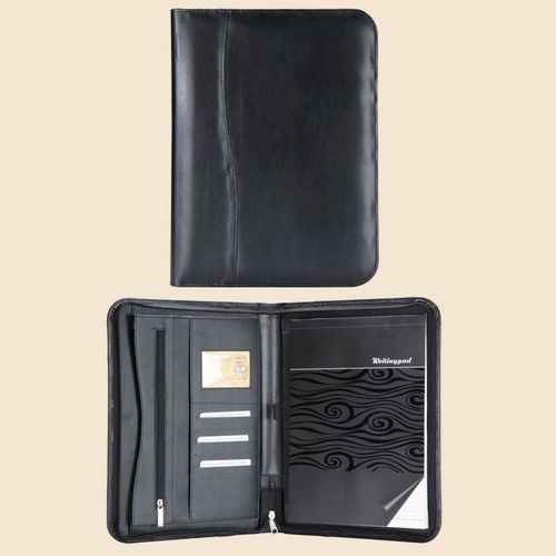 Black Leather Promotional Conference Folder