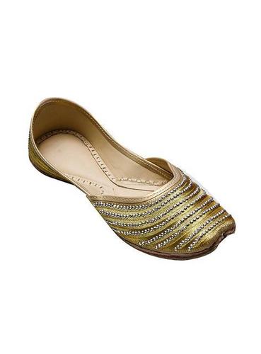 Port Gold Embroidered Women's Leather Punjabi Jutti