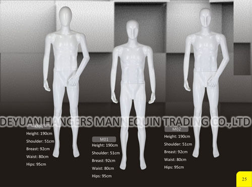 Plastic Full Body Standing Male Mannequin