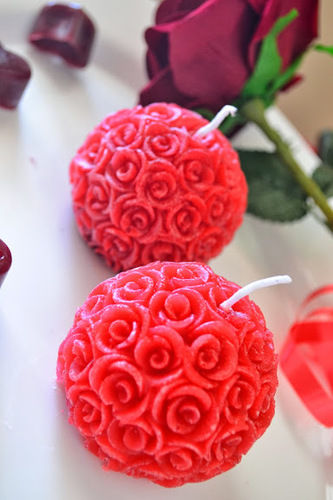 Decorative Rose Ball Candle