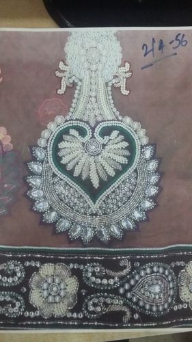 Embroidery Booty Design Saree With Par