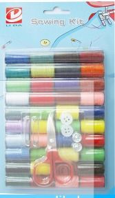 Polyester Sewing Threads - 100% Polyester, Assorted Colors in Blister Card, 40 Pieces per Pack