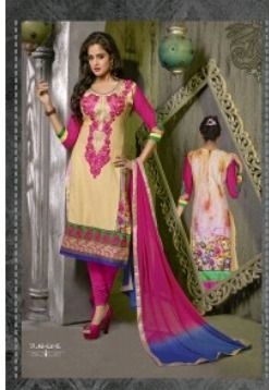 Cream Designer Pure Cotton Suit