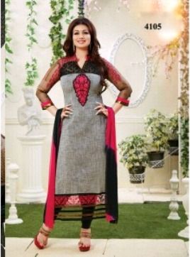 Long Gray Churidar Salwar Kameez