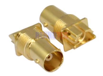 High-End Gold Plating BNC Jack Connector PCB Edge Mount Receptacle Isolatet