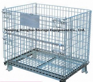 Galvanized Stackable And Foldable Wire Mesh Container