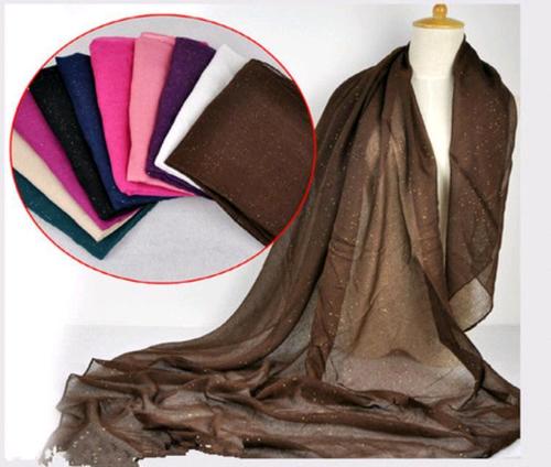 Fashion Voile Scarf With Silver Powder