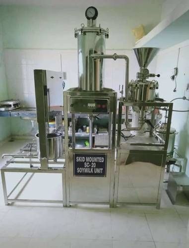 Silver Semi Automatic Stainless Steel Soya Milk Plants With 1 Year Of Warranty