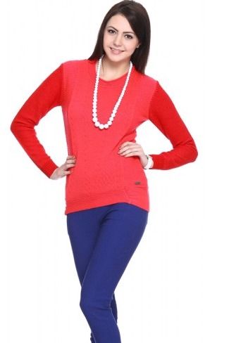 Red Double Shaded Acrylic Sweater