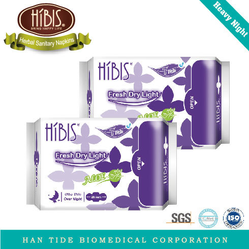 Ultra Thin Over Night HIBIS Natural Herbal Sanitary Napkins By ELITE LINE INDUSTRIAL CORP.
