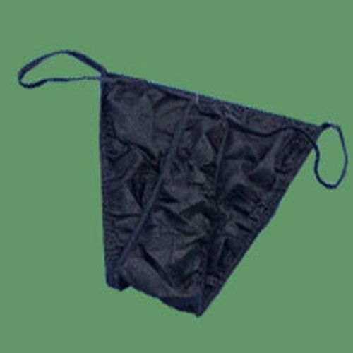 BRUCHI CLUB New Mens Black Brief Thong Front Open Hole Notch