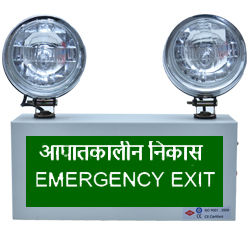 Industrial Emergency Light With Exit Sign (Green)