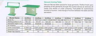 Vacuum Ironing Tables - Premium Quality Raw Material, Efficient Vacuum System for Quick Drying and Wrinkle Removal