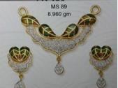 Diamond Studded Gold Pendant Set
