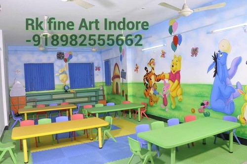 Preschool Wall Classroom Cartoon Painting in Vijay Nagar, Indore - School  Wall Painting Artist