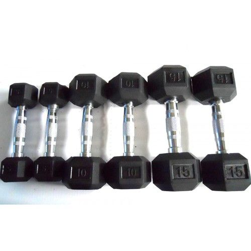 Rubber Hex Exercise Dumbbells