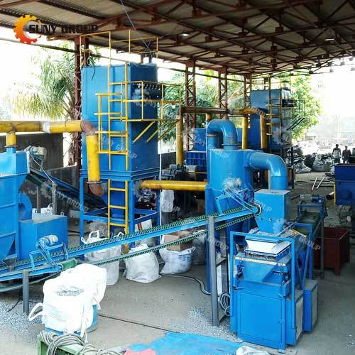 Blue Plc Controlled Heavy Duty Scrap Radiator Recycling Production Line With Large Processing Capacity