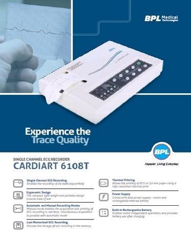 Bpl Automatic Single Channel Ecg Machine 6108t