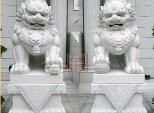 Natural Fiber Large Marble Stone Lion Statues