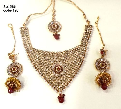 Copper Alloy Fancy Antique Party Wear Necklace Sets