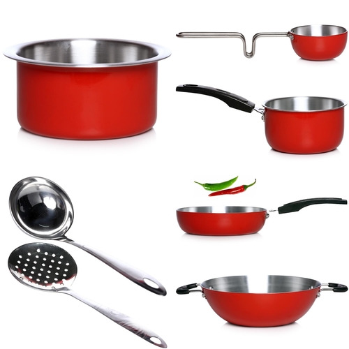 7 Pcs Aluminium Cookware Combo Set