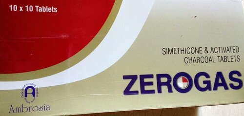 सिमेथिकोन टैबलेट के साथ डुअल कोटेड चारकोल