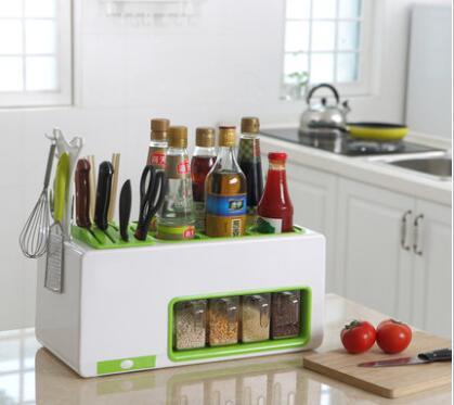 Kenit Plastic Knife Rack Seasoning Pot Kitchen Storage