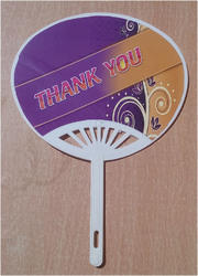 Plastic Hand Fan With Multicolour Printing
