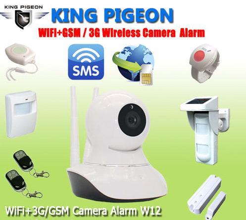 Wifi Security P2P Camera with 3G/GSM SIM Card Slot Camera Alarm W12