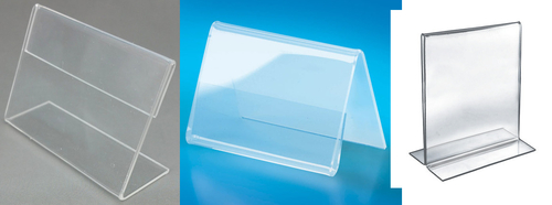 ऐक्रेलिक टेंट कार्ड होल्डर और नेम कार्ड होल्डर