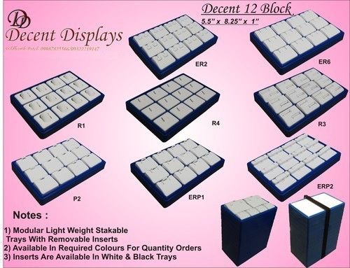 Modular Fitting Stackable Jewellery Display Tray (12 Block) - 02