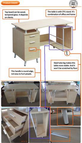 New Home and Office Combination Computer Table with File Cabinet (RX-D1175)