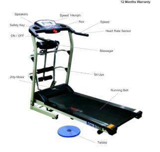 Treadmill With Massager & Twister No Assembly Required