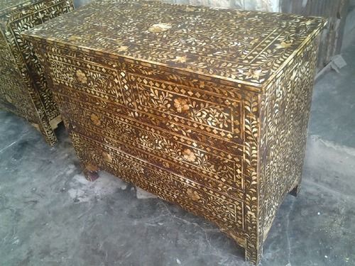 Bone Inlay Antique Chest Furniture