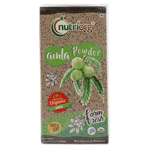 Nutriorg Certified Organic Amla Powder 250Gms  Direction: 5G To 10G Twice A Day With Lukewarm Water Preferably Early Morning And Evening Or As Directed By The Physician.