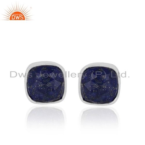  नेचुरल लैपिस जेमस्टोन स्टड ईयररिंग साइज: 8 X 8 Mm 