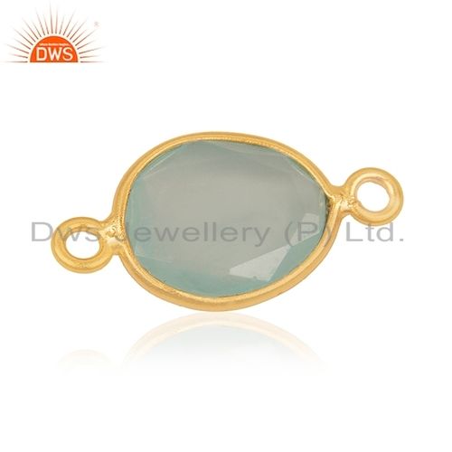 Aqua Chalcedony Gemstone Connector Jewelry